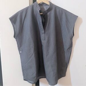 FIGS Womens Oversized Scrub Top Shirt Grey Size Small